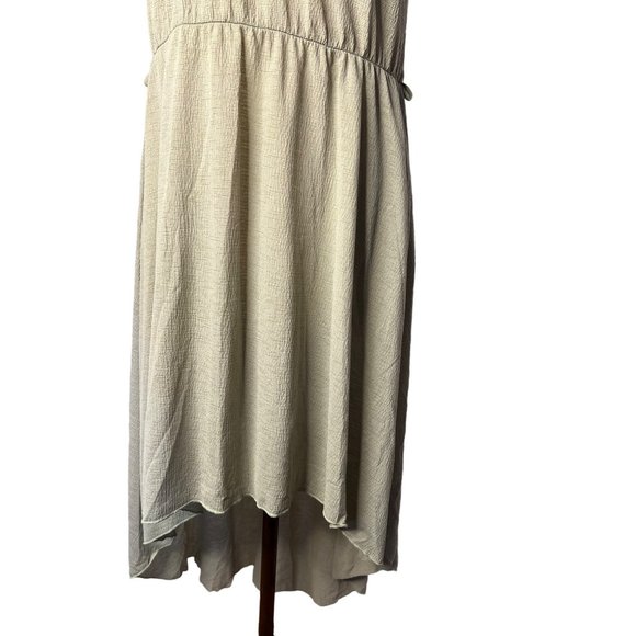 January 7 Maxi Dress Large Green Sleeveless A Style Eyelet Hi-Lo Hem - Picture 8 of 13